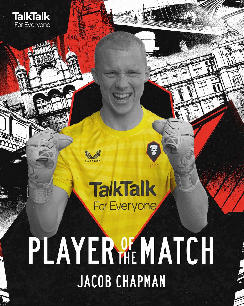 SalfordCityFC's tweet image. Penalty shootout hero... AGAIN 🙌

Your @TalkTalk Player of the Match is @jacob_chapmann!