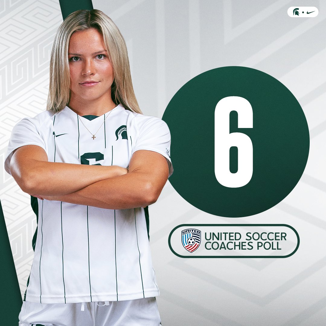 MSU_wsoccer's tweet photo. They know ‘bout us. 
But we got more work to do🟢⚪️

#GoGreen | #2the🔝 https://t.co/aFgPdy65tW