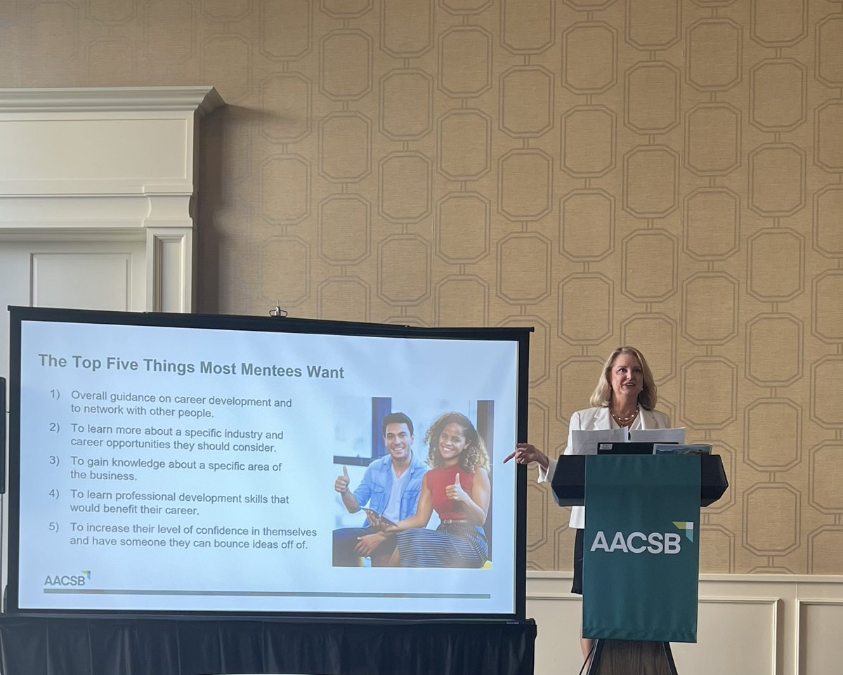 Dr. Sherry Hartnett <a href="/profhartnett/">Dr. Sherry Hartnett</a> of @uwfcob shares, “The Top Five Things Most Mentees Want” #AACSBassocdeans