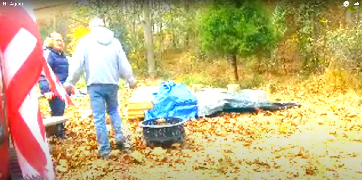 1776mocumentary's tweet photo. Still more Bob. Parked by his camper, said planning to level camper better, had long conv. with big blonde woman in blue jacket, not audible on stream, later talked abt. work to be done over winter clearing brush, etc. Sounds like he knows what he's talking about, unlike others. https://t.co/FOhjI3Bho9
