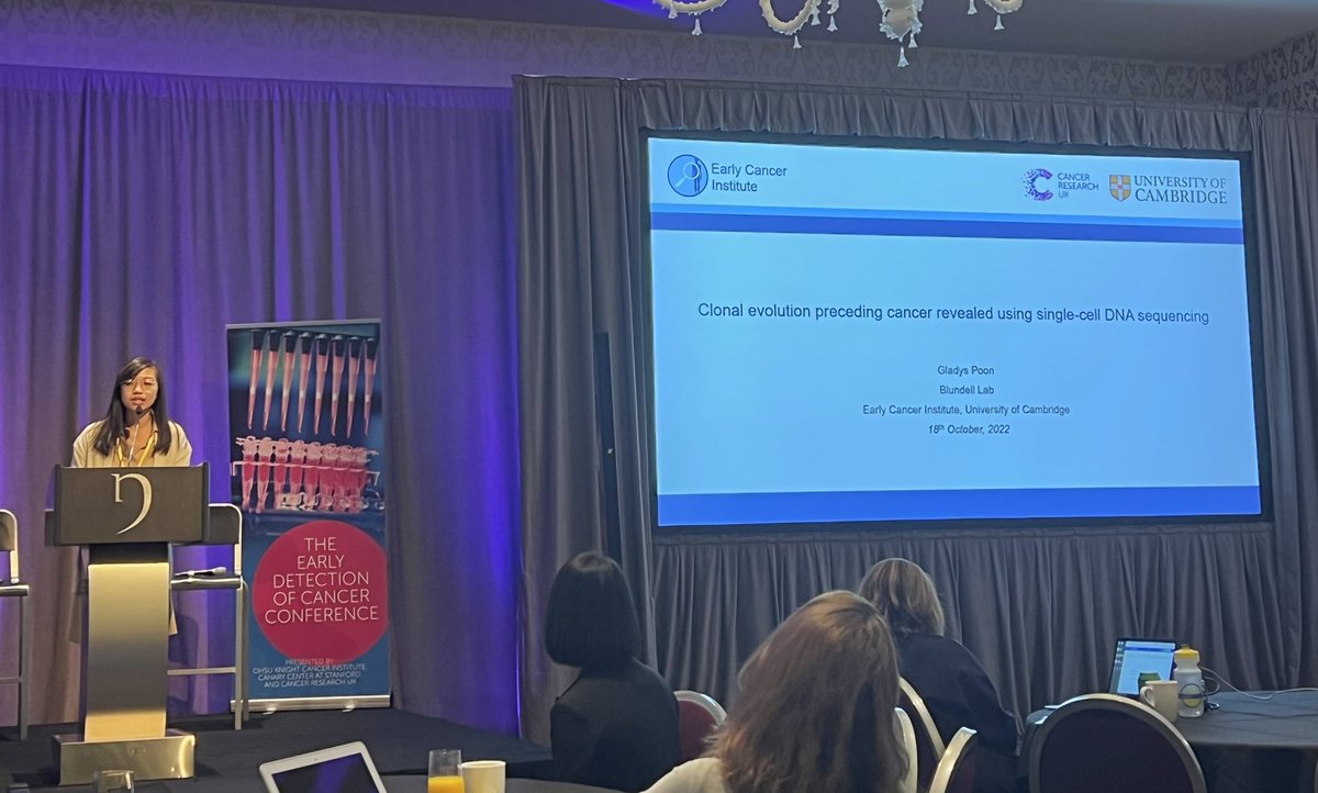Great Lightning Talk by PhD student <a href="/gladyspoon1/">gladyspoon</a> from Cambridge! She identified clonal evolution using single-cell DNA sequencing. Check out her poster during networking session at #EDxConf22 <a href="/CRUKresearch/">Science and Innovation at Cancer Research UK</a> <a href="/OHSUKnight/">OHSU Knight Cancer Institute</a>