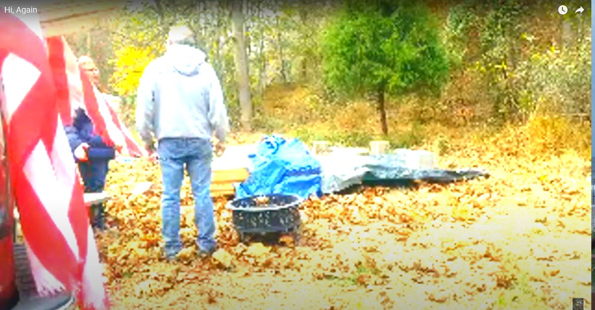 1776mocumentary's tweet photo. Still more Bob. Parked by his camper, said planning to level camper better, had long conv. with big blonde woman in blue jacket, not audible on stream, later talked abt. work to be done over winter clearing brush, etc. Sounds like he knows what he's talking about, unlike others. https://t.co/FOhjI3Bho9