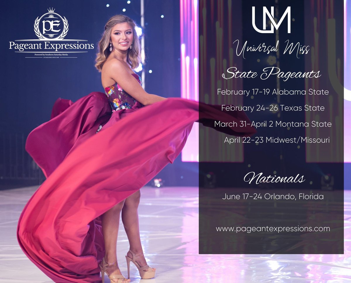 PageantExpress1's tweet image. As the OFFICIAL Universal Miss National stage shot photographer, our State schedule is taking shape! Just added, Las Vegas, April 15-16!