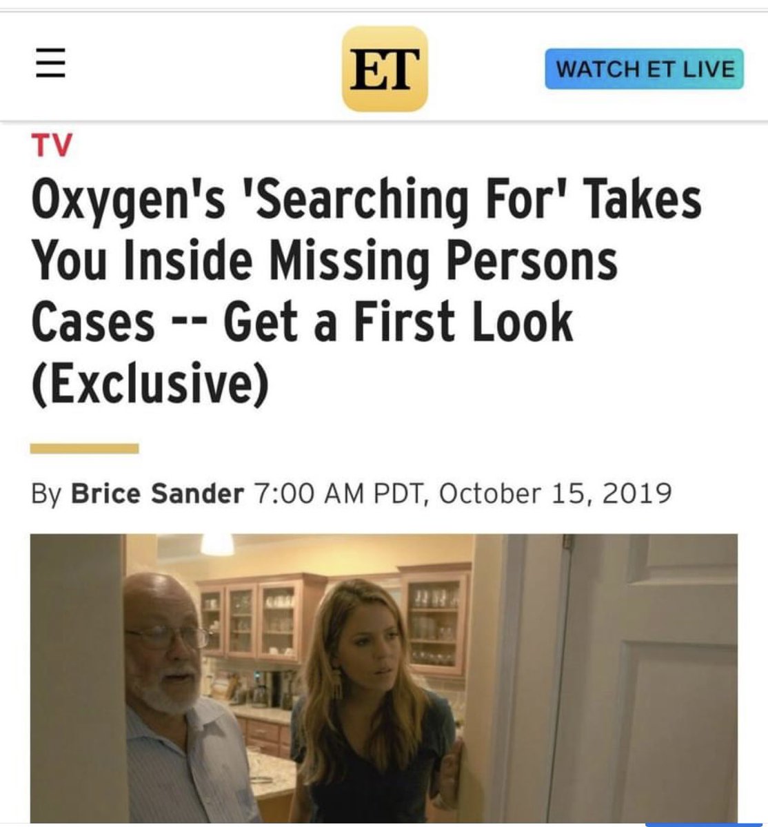 StephBauerTV's tweet photo. 3 years ago! the announcement on @etnow_ of the series I hosted #SearchingFor 🙏🏻 Wish we did more of these episodes! #missing #truecrime https://t.co/D6ysOHI3pO