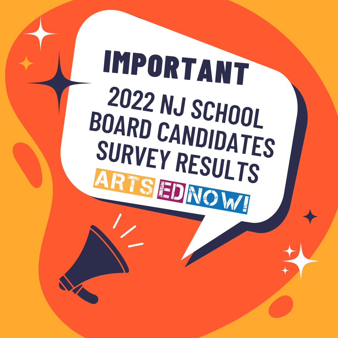 ArtsEdNJ's tweet photo. 📢 The Results are in!  2022 Arts Ed NJ School Board Candidate Survey Results! #VoteArtsEd #ArtsEdNOW
See where YOUR School Board Candidates stand on Arts Education!
Learn More &amp; View the Results- https://t.co/JRrOlAqrWy https://t.co/9FixkJKxpl