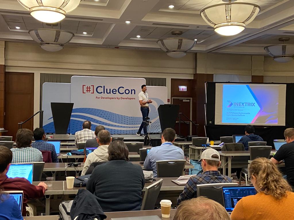 Just done with my presentation at #ClueCon2022 on "Building Telecom Business with Open Source Platform".

Thanks <a href="/freeswitch/">FreeSWITCH</a> and <a href="/SignalWire/">SignalWire</a> for your support.

Sponsored by <a href="/Inextrix/">Inextrix Technologies Pvt. Ltd.</a>