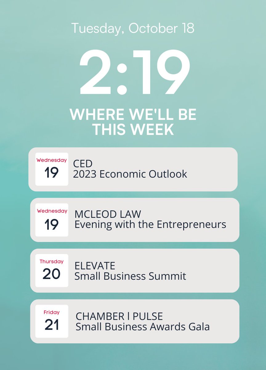 It's BDC's Small Business Week in Canada! 🍁

Meaning, full steam ahead for the Growth Catalyst team! We're popping up everywhere this week! Stop by, say hi, and apply with us in person!

Follow this link for a more detailed look at the events we'll be at! bit.ly/3yQX67V