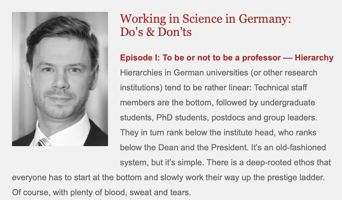 Uli Rockenbauch put together a compact hands-on #guide for international #researchers in #Germany &amp; I was glad to contribute a bit: lnkd.in/e2sbmvr2 

Don't miss out on:
💡Ep. I: To be or not to be a professor: Hierarchy
💡Ep. II: Embracing Red Tape: Rules &amp; Procedures