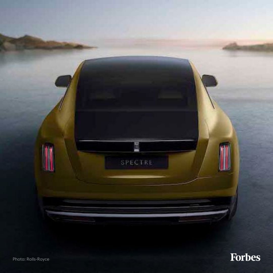 Forbes's tweet photo. Rolls-Royce has confirmed that by 2030 its entire product portfolio will be fully electric, starting with this Spectre. https://t.co/fF0RmAvsvy https://t.co/mxMs57uxf5