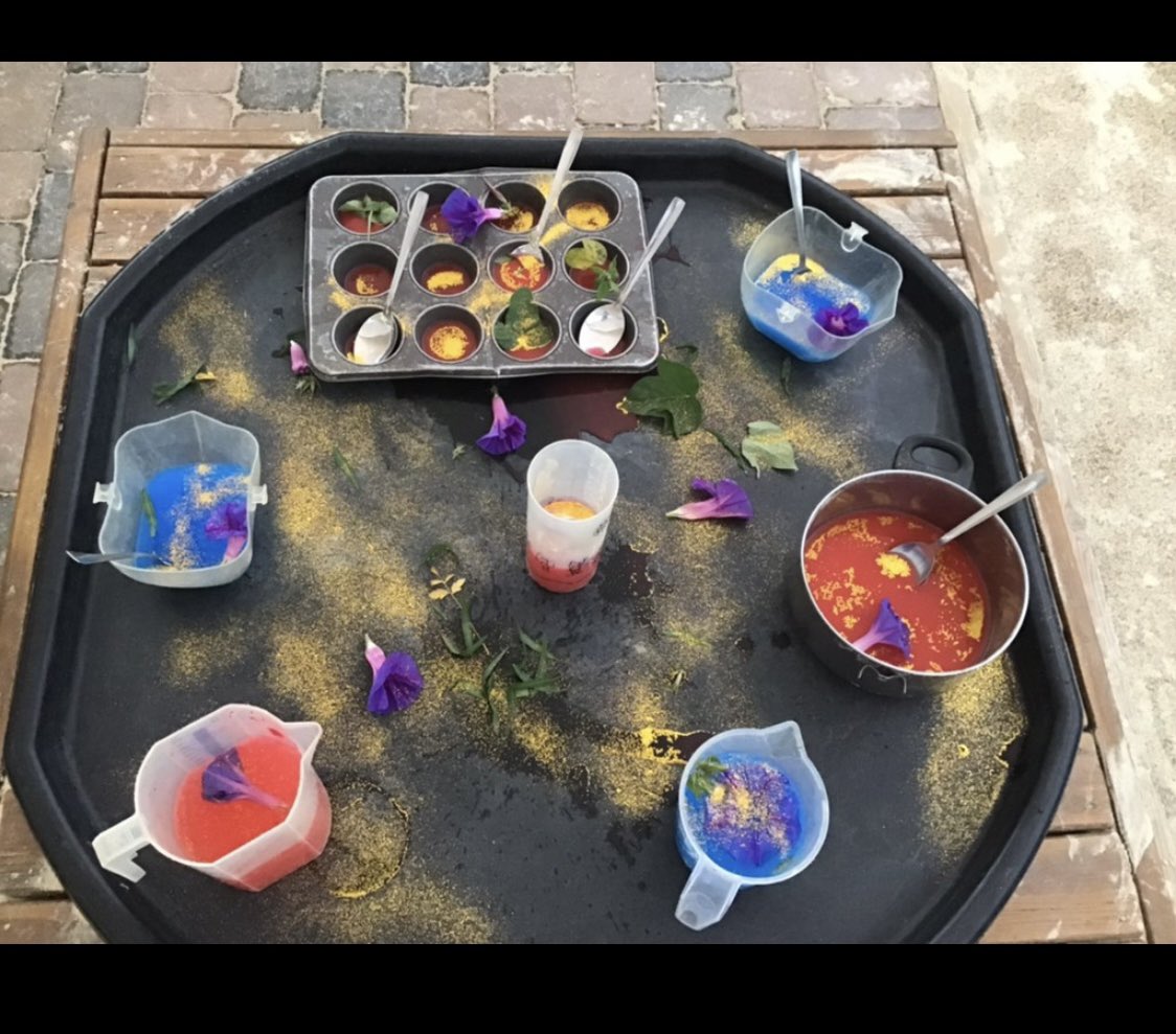 EY_BSBS's tweet photo. In awe of the way #EY team @BSB_Barcelona #BSBSitges @CognitaSchools are enthusiastically embracing and making changes on  @welovecuriosity journey. Outdoor #provocation based on earlier inquiry with light &amp; colour,  book linked to Spanish CL. #childledlearning #inquiry https://t.co/RDF6ljuDPf