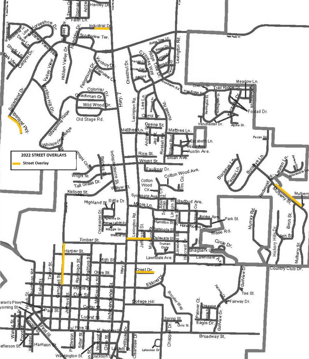 CityPleasant's tweet photo. The 2022 Street Overlay Project will begin Thursday, October 20th. https://t.co/Sb2uml6I5u