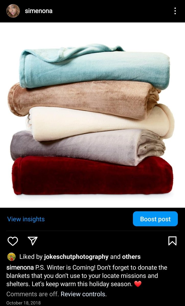 P.S. Winter is Coming! Don't forget to donate the blankets that you don't use to your locate missions and shelters. Let's keep warm this holiday season. ❤
instagram.com/p/BpFAB1EHSXP/…