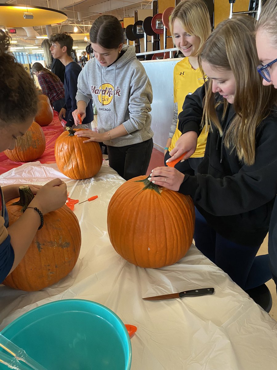 CHSD230's tweet photo. American Halloween traditions shared and enjoyed by Andrew T-Bolts and our German exchange students, who we claim as honorary T-Bolts! https://t.co/OXv66M0vkl