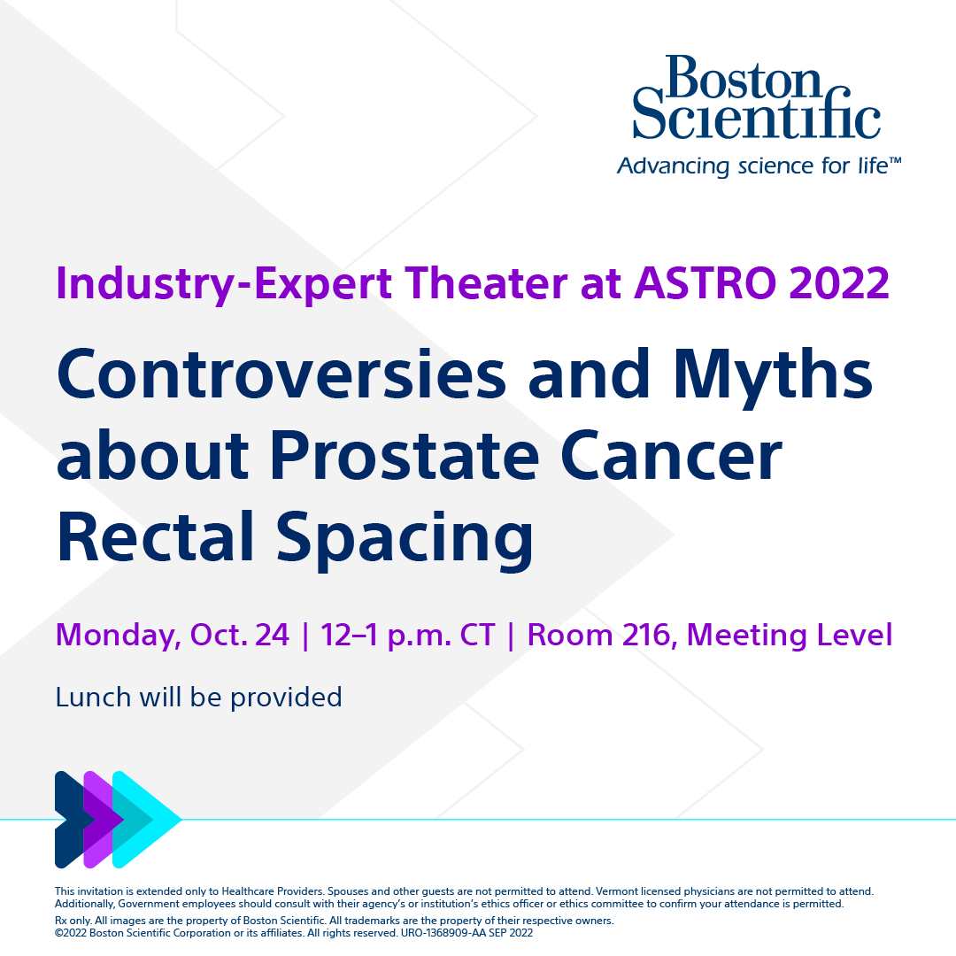 Join radiotherapy experts Drs. Zelefsky, Davis, @NeilTaunkMD and @SbrtSean at #ASTRO22 for a candid discussion. Hosted by @bsc_urology #ProstateCancer #SpaceOAR