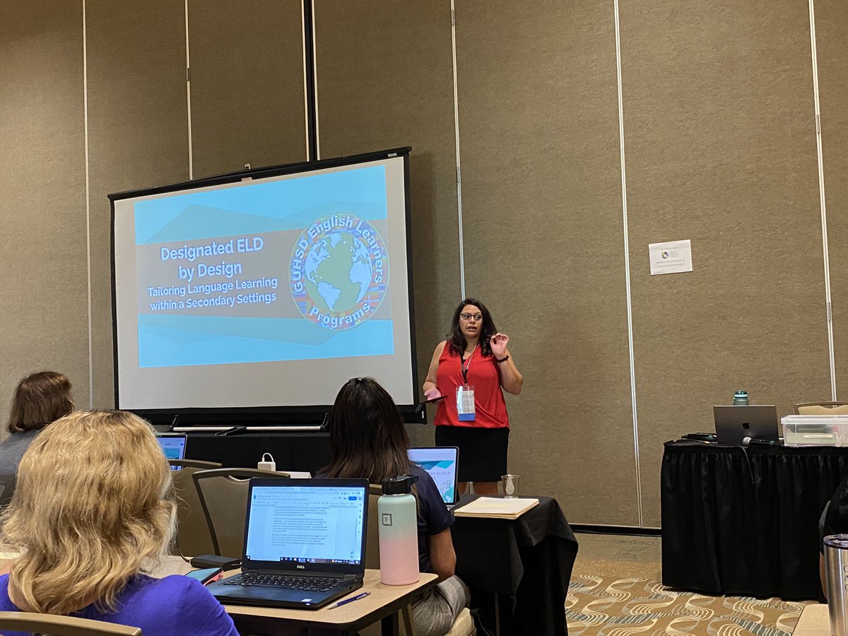 TonyMora_MrELL's tweet photo. Designated ELD by Design: Tailoring Language Learning within a Secondary Settings session by our colleagues from @GUHSDTweet Michele Estill and Joann Phillips from @SanDiegoCOE #PartnersInProgressCAC https://t.co/Tl1WltwfF4
