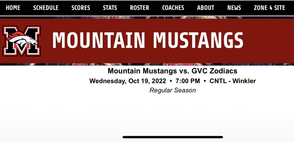 ZoneIVMustangs's tweet photo. Mountain Mustangs first game of the season is Wed Oct 19th in Winkler at 7 pm. Hope to see you there! https://t.co/9BXl4NtF2Z