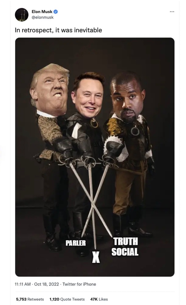 CoffeyTimeNews's tweet photo. This tweet was deleted by Elon shortly after the news broke that George Floyd’s family is launching a $250 million lawsuit against Kanye West.

In retrospect, it was inevitable as well Candace.

😉 https://t.co/ABxhODX7Mq