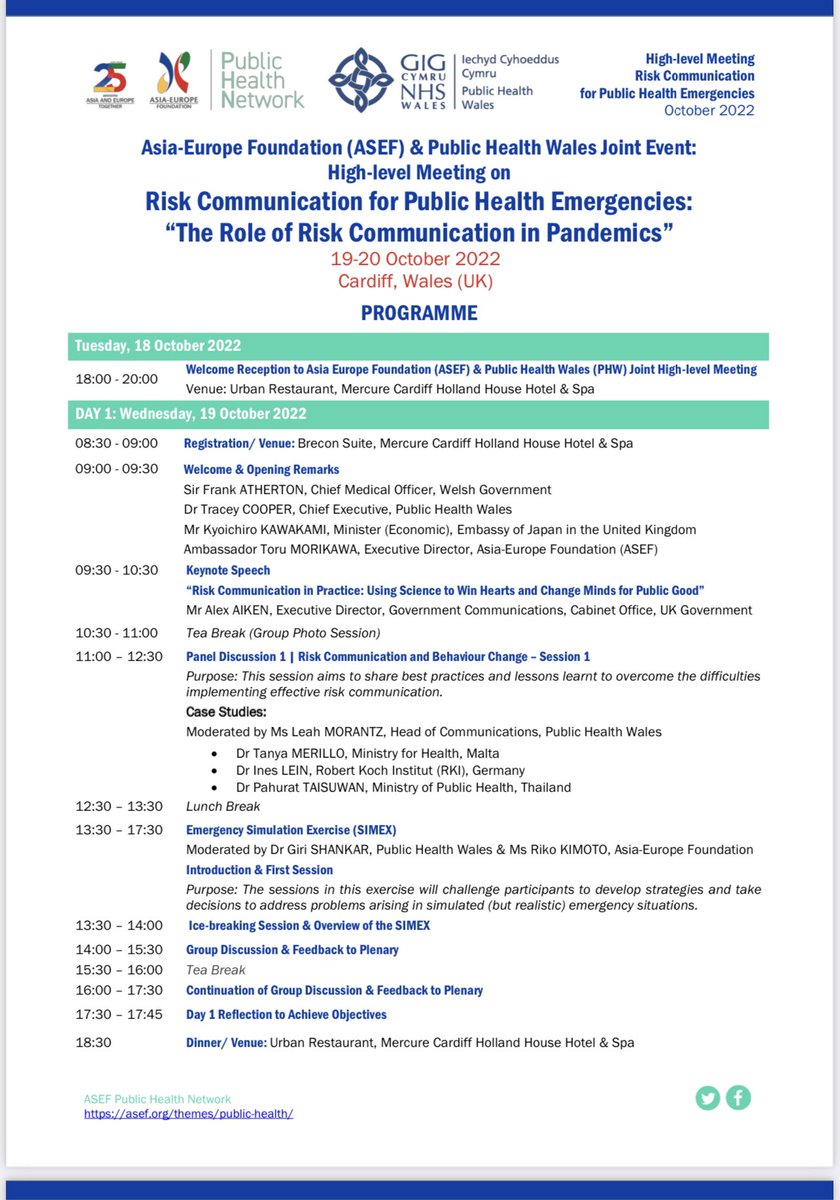 agmshankar's tweet photo. @PublicHealthW is delighted to partner with @aseforg to host a high-level meeting on #RiskCommunication for #PublicHealthEmergencies:
“The Role of Risk Communication in Pandemics” on 19 and 20 #October here in #Cardiff #ASEFRiskComm #RiskComm #PublicHealth #CrisisCommunication https://t.co/aTybUPzG71