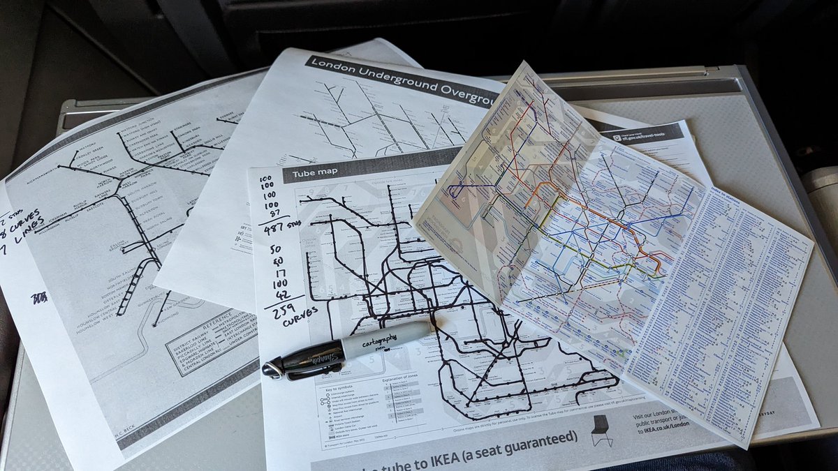 kennethfield's tweet image. Can't fault the view from the office window today as I figure out some stats about various tube maps en route to Minneapolis for #NACIS2022. And yes, I am modifying the maps with my #cartography pen #sharpiegate style.