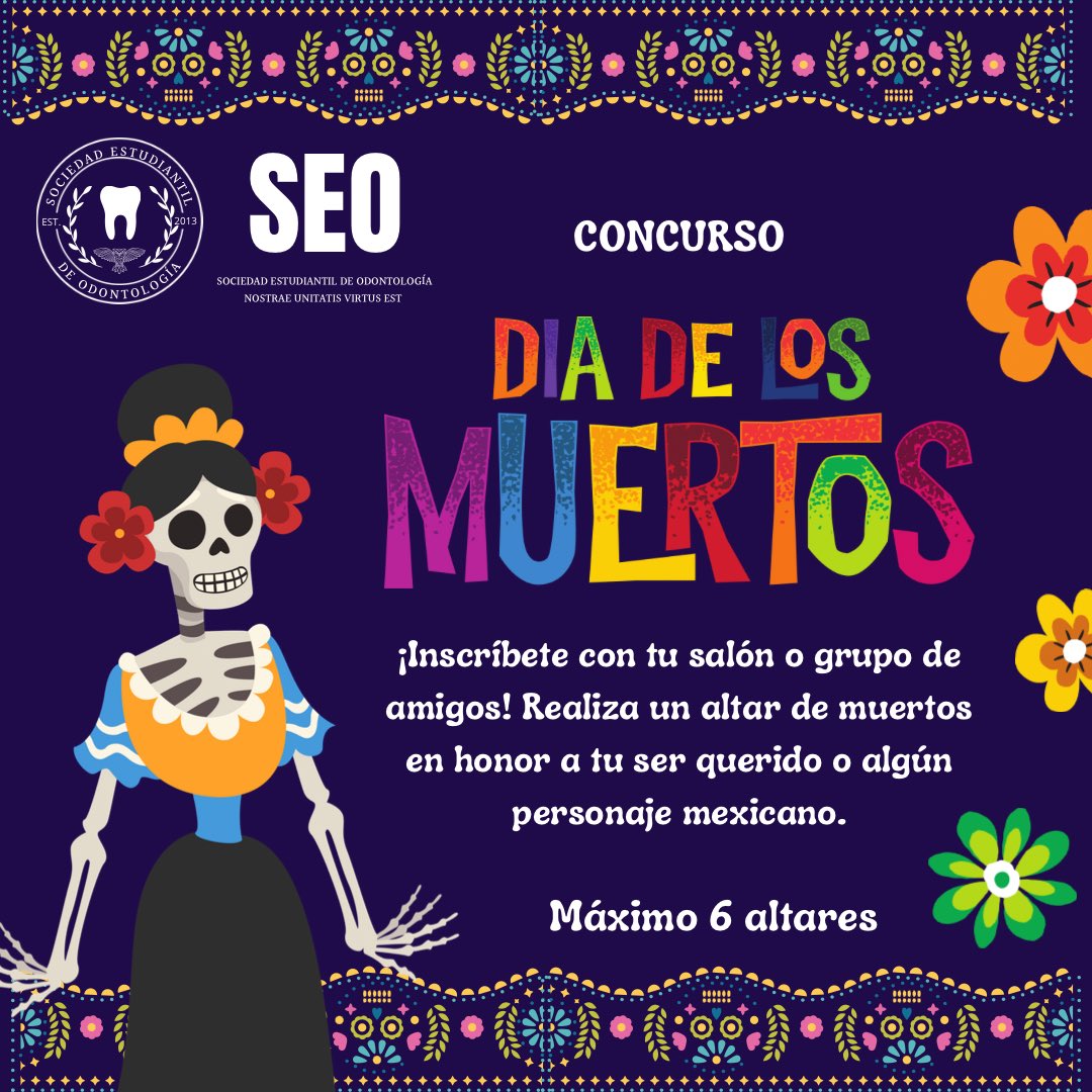 SEO_Unison's tweet photo. ¡Participa en nuestro tradicional concurso de altar de muerto!

#OdontoBúhos https://t.co/8OoFPrHmse