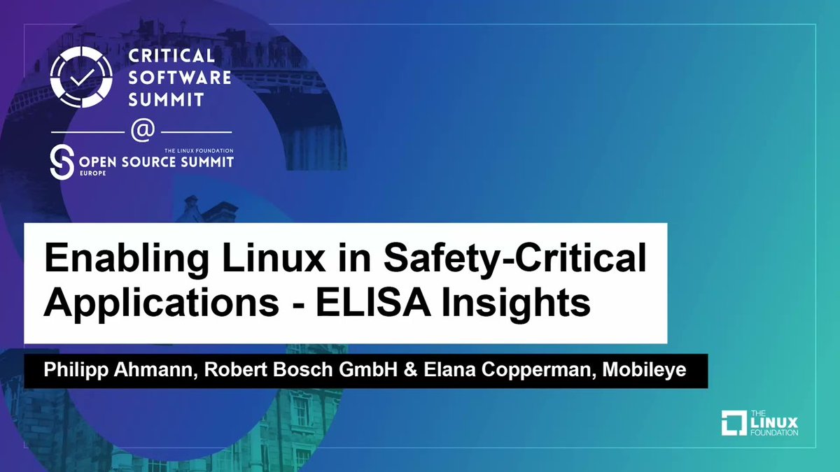 What are the goals and technical strategies of the ELISA Project? What are the roles and major contributions by ELISA #WorkingGroups? Watch the #OSSummit presentation by Philipp Ahmann and Elana Copperman here: hubs.la/Q01q4D1y0 #ELISAProject @ProjectELISA #opensource