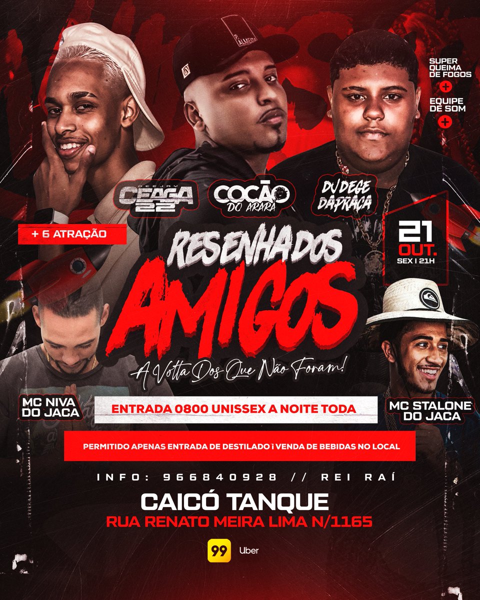 Eosamigos_21's tweet photo. RESENHA DOS AMIGOS APRESENTAR: A VOLTA DOS QUE NÃO FORAM!!🔥❤‍🔥

É NESTA SEXTA!! 

ENTRADA 0800 UNISSEX A NOITE TODA🤯 

Atração principais: DJ COCÃO DO ARARA 
MC NIVA DO JACARÉ
MC STALONE DO JACARÉ + Atração🤯🔥

📍Rua Renato Meira lima 1165(CAICÓ TANQUE)
Ás:21hrs🔥
Explodiiuu https://t.co/9jwd5RzFCp