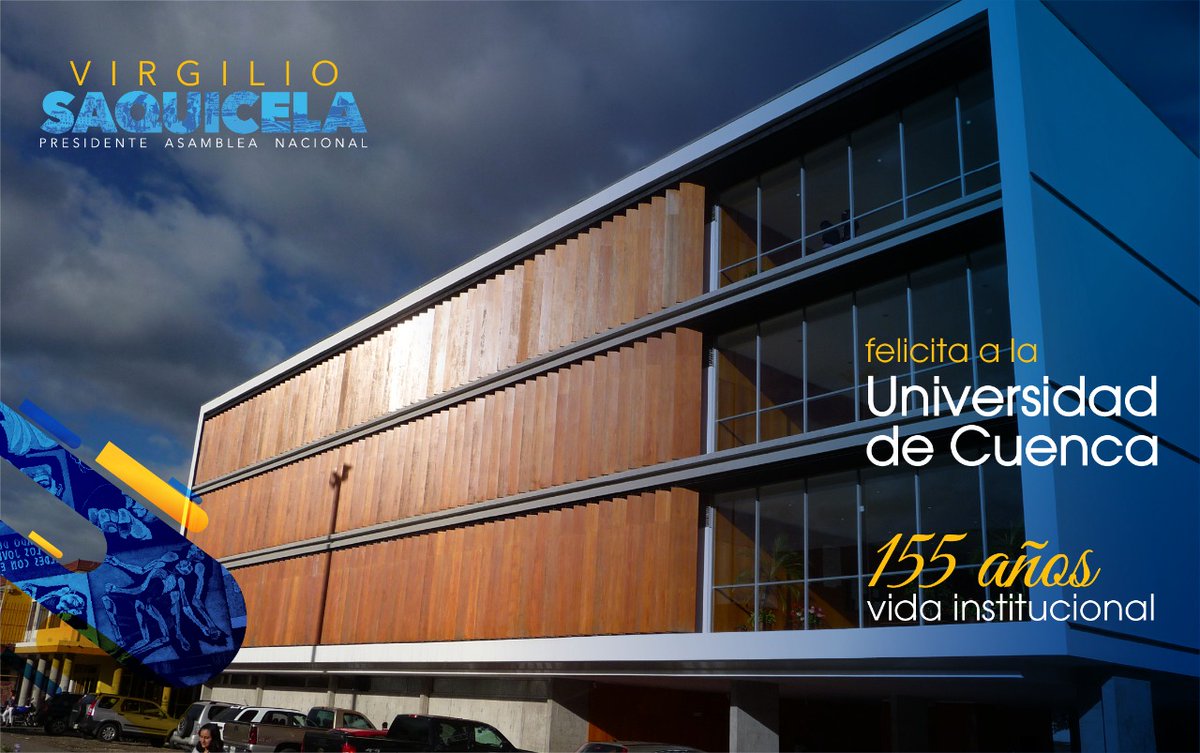 VSaquicelaE's tweet photo. Saludamos a la @udecuenca por sus 155 años de vida institucional y compromiso para formar profesionales y una sociedad justa, diversa y sostenible.

La educación es importante para la transformación social de nuestro 🇪🇨. https://t.co/GIdTuPwsAF