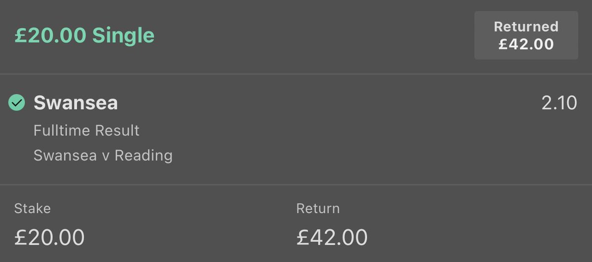 BIGDOGTIPS1's tweet photo. WINNER ✅

What a comeback by Swansea 2-0
Down to win 3-2 🔥

Like and follow if you was on 💙

#GamblingTwitter #inplay #betting #football https://t.co/o96mURVkiZ