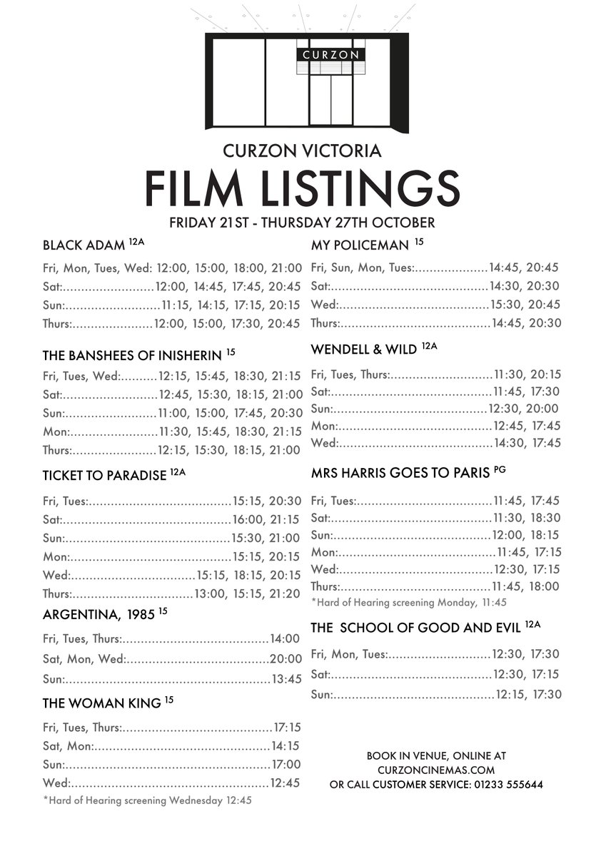 CurzonVictoria's tweet image. The Banshees of Inisherin, Black Adam, AND My Policeman all in one week! Another exciting variety of films playing this week at Curzon Victoria - don't miss out!