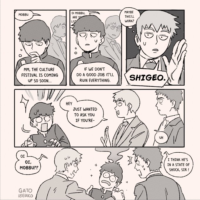 thinking about how reigen saying mob's actual name is rarer than rare steak 
