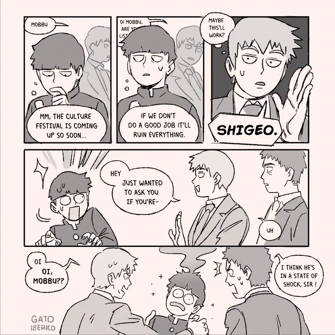 thinking about how reigen saying mob's actual name is rarer than rare steak 