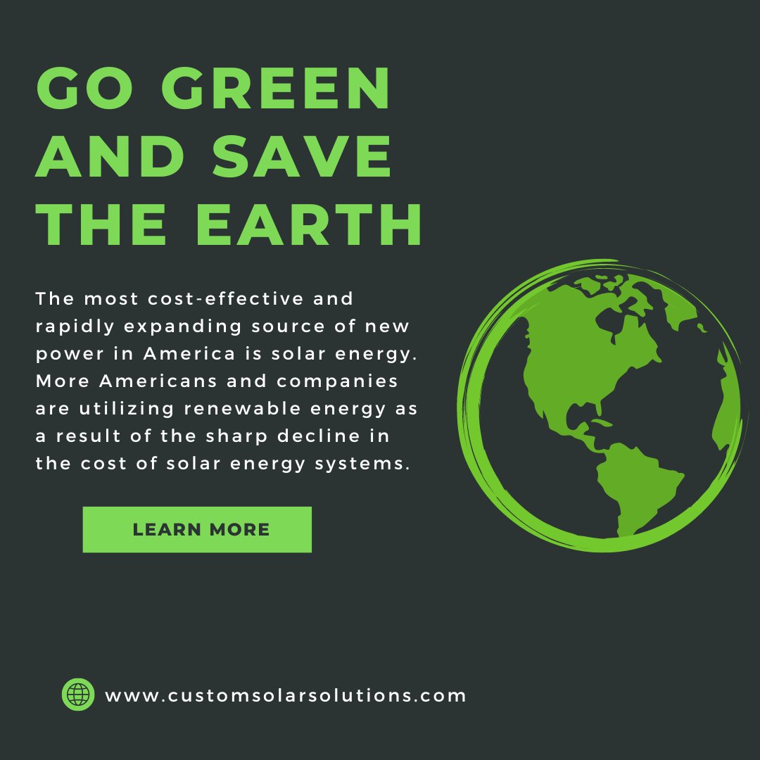 CustomSolarLLC's tweet photo. The month of October is National Energy Awareness Month. Discover Custom Solar Solution dedication to energy efficiency and sustainability:https://t.co/iNANhIvkWp

#SOLAR  #GoGreen #Sustainability https://t.co/XQDWAQyNgR
