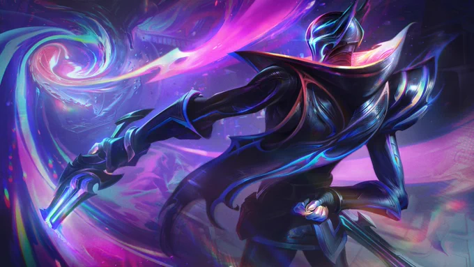 Empyrean  Jhin woke as an Empyrean with a sensation he'd never known  true warmth. Exhilarated by the power, he set innocents ablaze with a flick of his hand. Finally a muse worthy of him! The realization that "she" is slowly killing him only charms him more. 1/2 