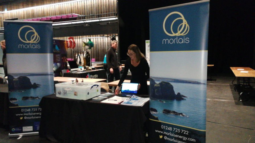 Our @morlaisenergy team are in the @OceanEnergyEU Conference in Spain presenting the #energyisland to the world, as well as in Bangor engaging with future employees. #renewables #tidal