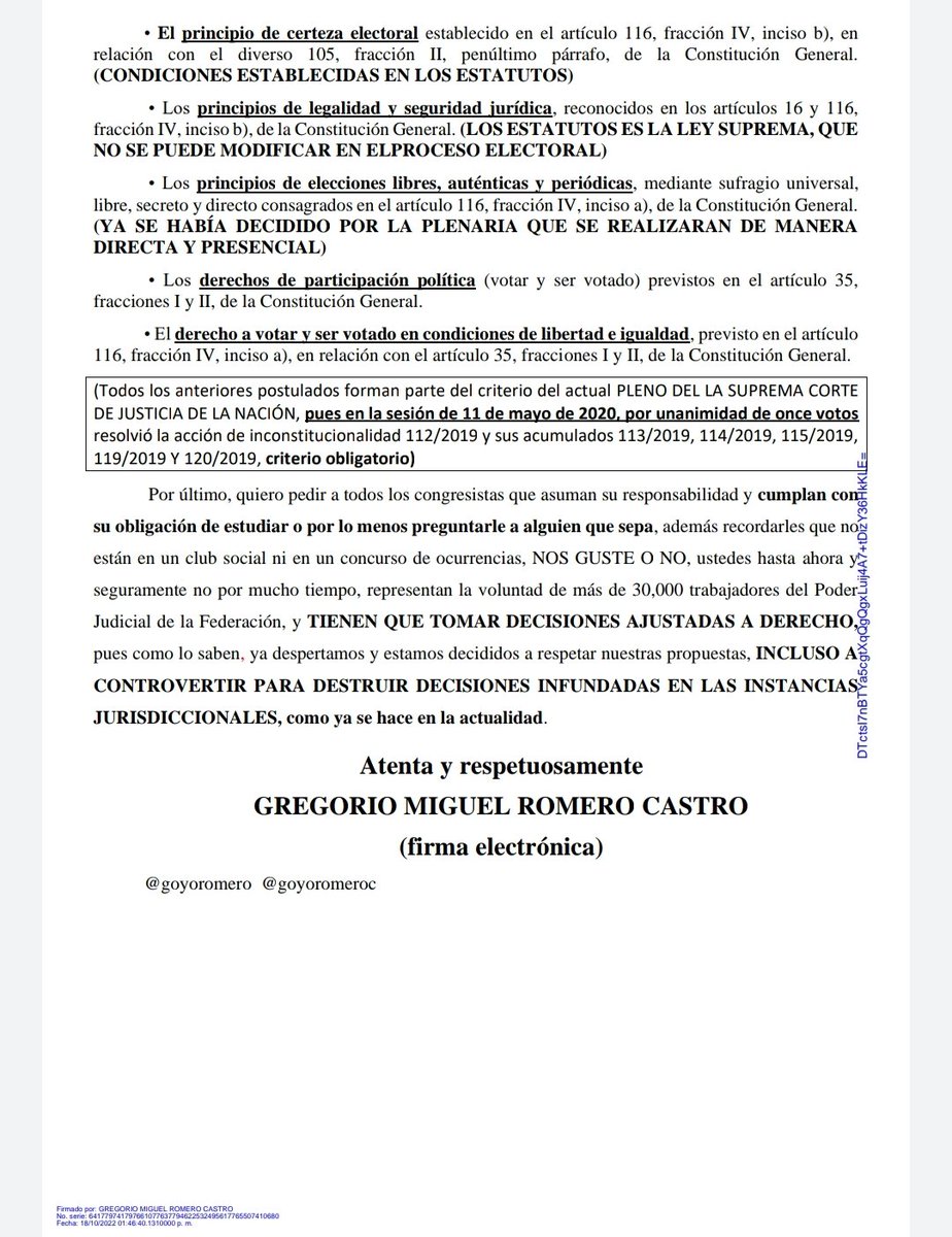 goyoromero's tweet photo. Respeto a la legalidad e independencia en el proceso electoral del Sindicato del PJF #defensasindical #defensaestatutos https://t.co/stYLfiBSfR