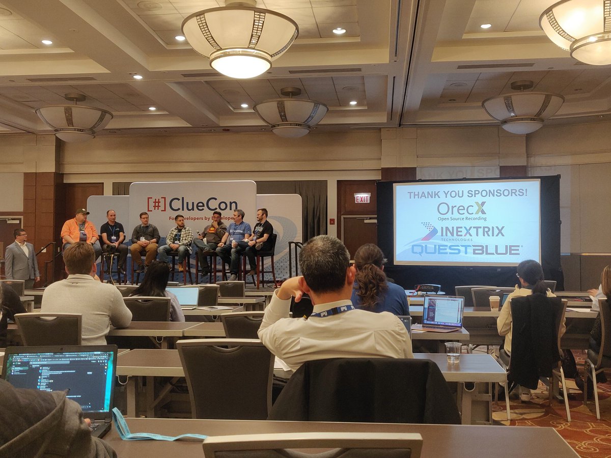 Attending the #OpenSource round table in #ClueCon2022 and listening to some amazing people of the world:

<a href="/anthmfs/">Anthony Minessale</a> 
<a href="/miconda/">miconda</a> 
<a href="/liviuchircu/">Liviu Chircu</a> 
<a href="/lucaprado/">lucaprado</a> 
@fredposner 
<a href="/JDuschletta/">Jachen Duschletta</a> 

Sponsored by <a href="/Inextrix/">Inextrix Technologies Pvt. Ltd.</a>