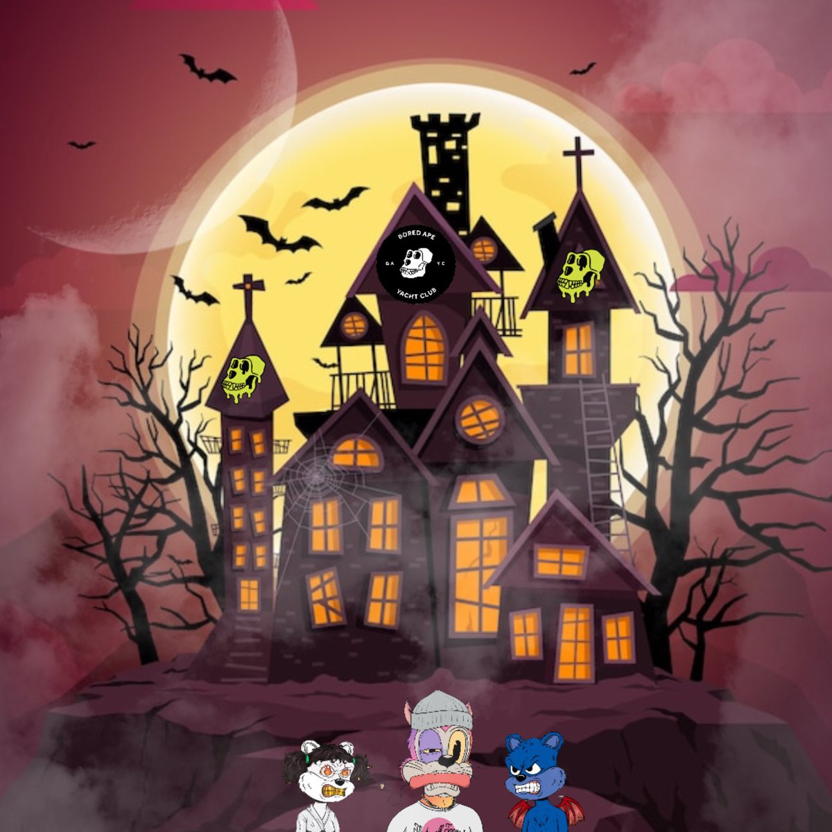 TheCPTDavid's tweet photo. As the day turns to night, their plans become clearer. What does the future hold for our trio? If they only knew the events unfolding inside of that castle. Check in next #TribeUp #ToonzDay to find out! @TribeQuokka @DegenToonz @BoredApeYC @Haka_Labs @yugalabs #NFT #Web3 #degen https://t.co/b6BS6SNypd