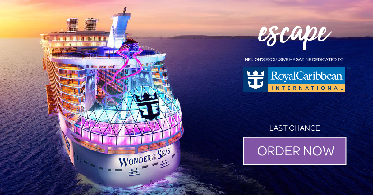 Order your Escape Magazine, exclusively dedicated to Royal Caribbean! 
📲 ORDER HERE: bit.ly/3dQSd7v (Agent Universe>Engagement Order Site)