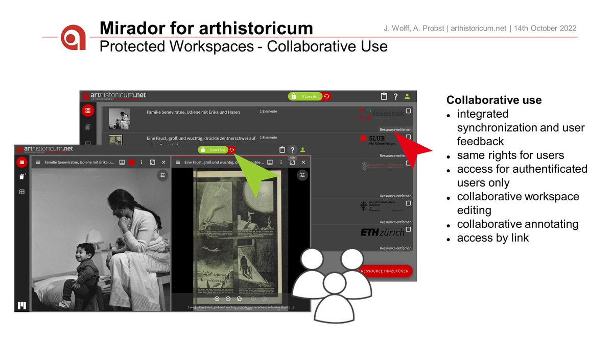 arthistoricum's tweet photo. In einem geschützten #Workspace kollaborativ #IIIF-Bildlisten erstellen, bearbeiten und annotieren? Hier wie versprochen die Slides aus München. Ein Vorgeschmack auf die Weiterentwicklung unseres Mirador Bildviewers. Release wird noch dieses Jahr sein! #Annotationen #NFDI4Culture https://t.co/Kx68LFSZvS