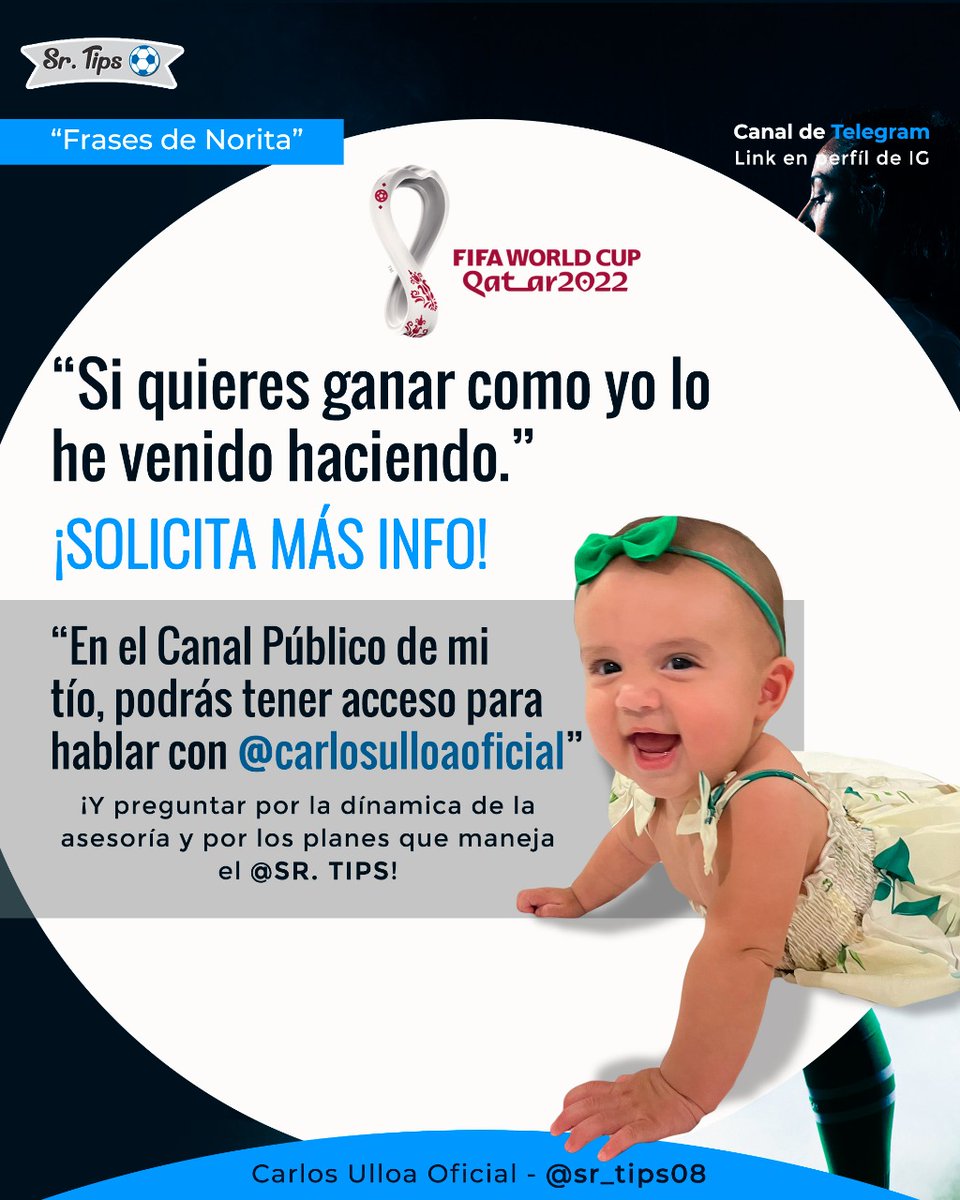 srtips11's tweet photo. Unete a mi canal https://t.co/uypRBLMXT0 y comienza a GANAR YA MISMO ¡¡
.
#srtips #carlosulloaoficial #apuestasdeportivas https://t.co/MdWkrIPSyA