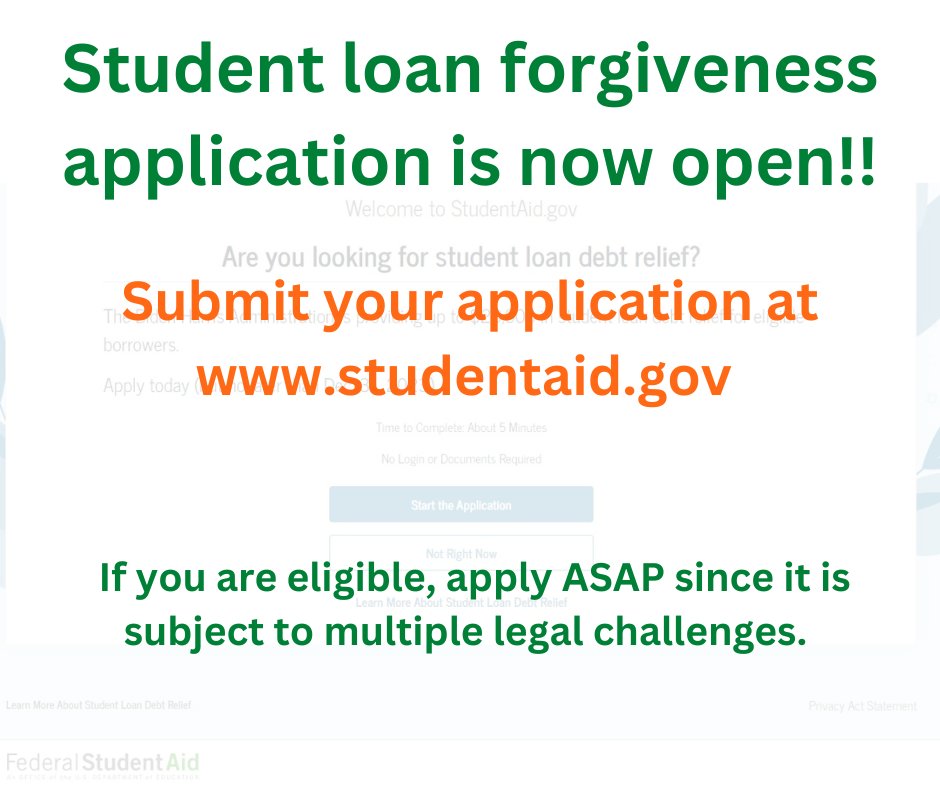 MyFATmodel's tweet image. You can now apply for the federal student loan debt relief program at studentaid.gov. Since it is currently subject to multiple legal challenges, apply ASAP if you are eligible.
.
.
#myfatmodel #studentloans #studentloanforgiveness #personalfinance #StudentDebtRelief