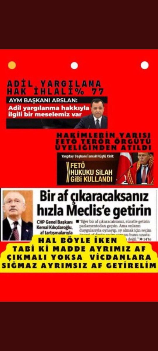 #GenelAf 
Adil yargilanmayan bir çok mahkum var
Mağdur bi çok aile var