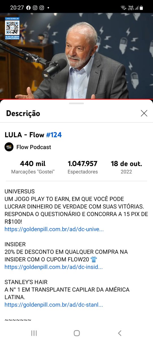 Será q foi Record mundial? 
#LulaNoFlow