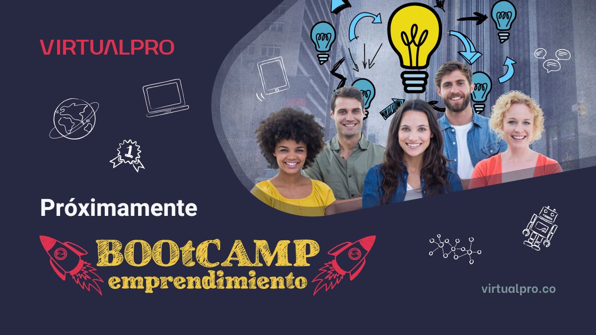 virtualpro_co's tweet photo. Entrenamiento GRATIS
¿Quieres emprender o te apasionan los temas de emprendimiento? Este BOOTCAMP es para ti! 
Escríbenos y te enviamos el enlace para que te inscribas #BootCamp10 #entrenamiento https://t.co/P2da84MhMq