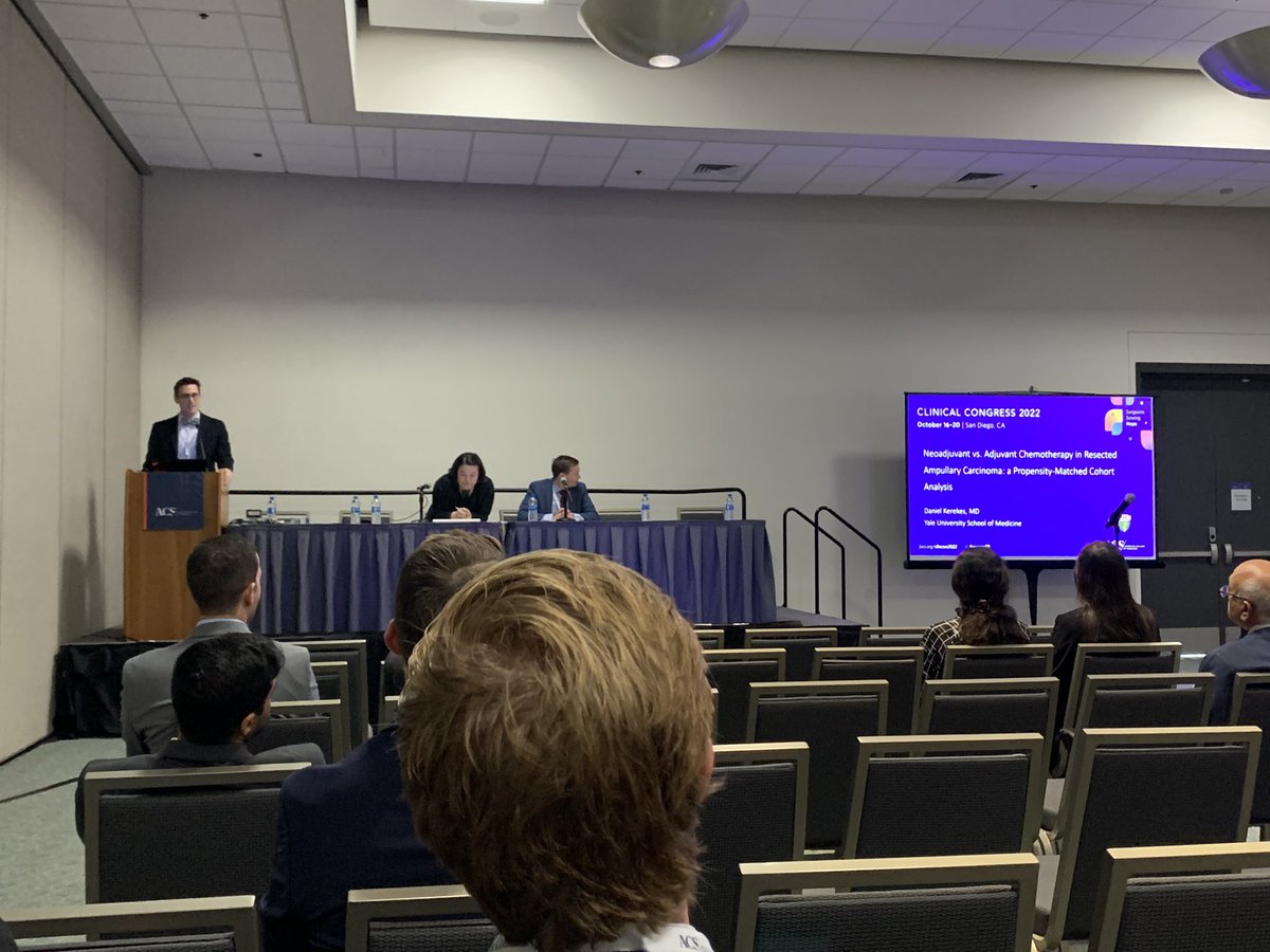 Peter Zhan (@peterleezhanmd) on Twitter photo Awesome talk about neoadjuvant vs adjuvant chemo for ampullary carcinoma by <a href="/DanielKerekes4/">Daniel Kerekes, MD</a> ! <a href="/YaleSurgRes/">Yale Surgical Residency</a> <a href="/YaleSurgery/">Yale Surgery</a> #ACSCC2022 Awesome talk about neoadjuvant vs adjuvant chemo for ampullary carcinoma by <a href="/DanielKerekes4/">Daniel Kerekes, MD</a> ! <a href="/YaleSurgRes/">Yale Surgical Residency</a> <a href="/YaleSurgery/">Yale Surgery</a> #ACSCC2022
