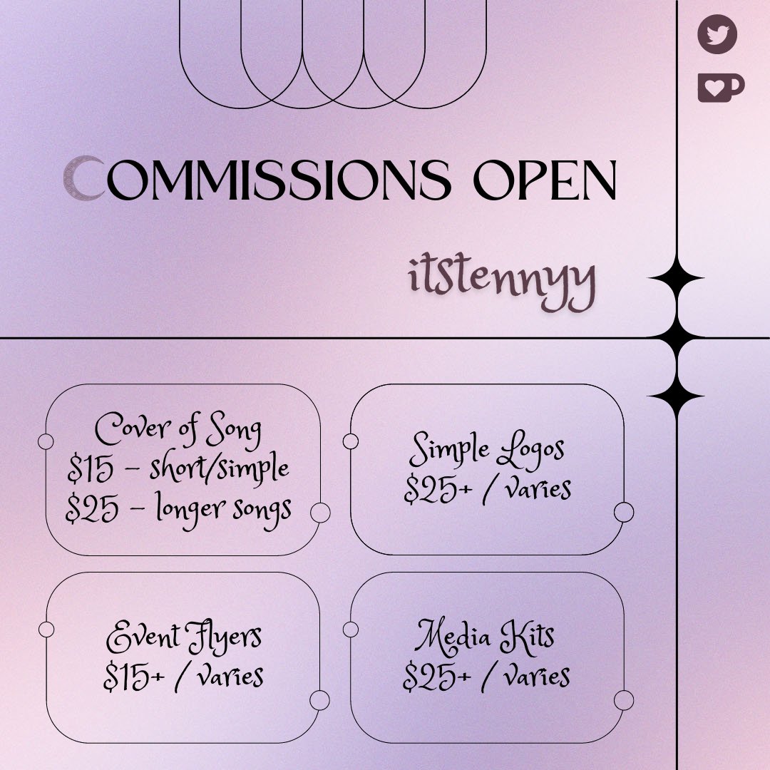 🧵Hey all<3 Ever since my biopsy a few months ago-- and complications stemming from the surgery itself, I've been out of work. I've been dealing with issues being admitted in and out of the hospital since then, so money has been vvv tight. Thereforeee, I'm opening commissions!