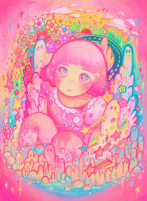 いっつもぴんくばっか描いてる#あなたのぴんく色の作品を見せてください 