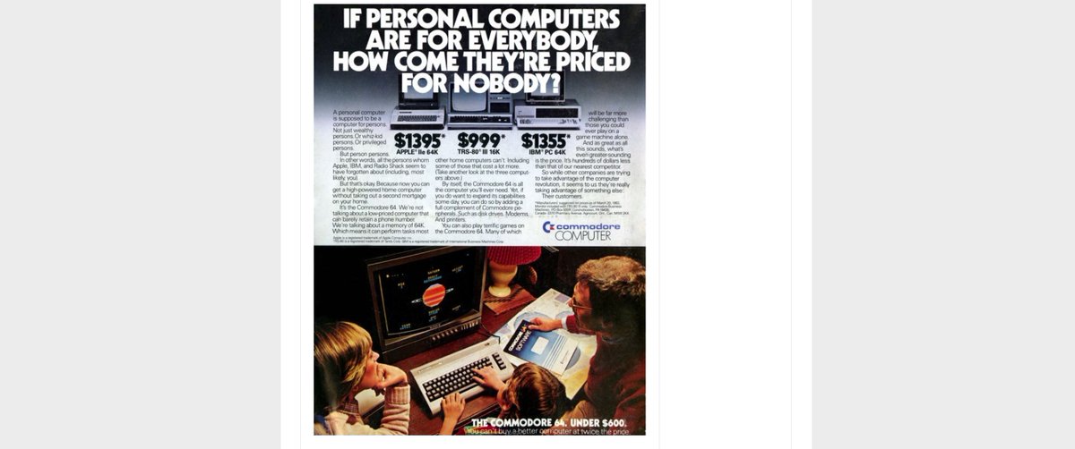 EpicFindsResell's tweet photo. Came across this recently..I forgot how much more affordable the C64 was back in the day #commodore64 #C64 #affordablecomputer #80srocked https://t.co/TzK69t6Mgu