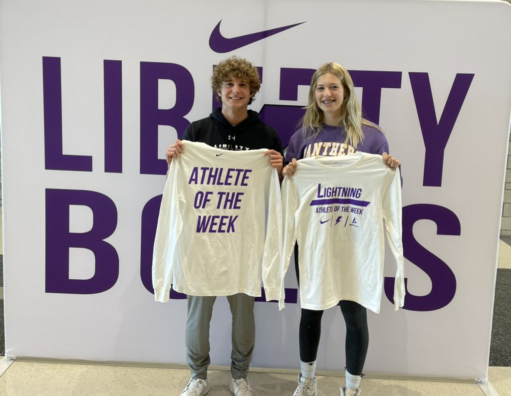Liberty’s First Ever Male and Female Athlete’s of the week!!! Congratulations Cassidy Hartman 🏐 and Cody Nichols 🏈!! #GoBolts <a href="/CoachTyCleve/">Tyler Cleveland</a> <a href="/BSNSPORTS/">BSN SPORTS</a> <a href="/Nike/">Nike</a> <a href="/LibertyHS_AD/">Mike Morrison</a>
