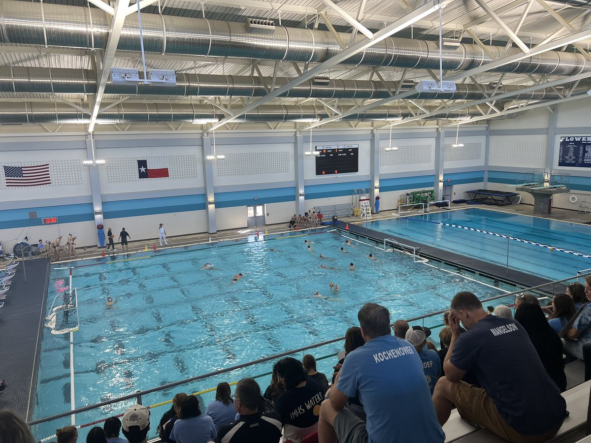 Watching a great @LewisvilleISD playoff game between @FlowerMoundHS and @Marcus_HS boys water polo teams! @LISDsports